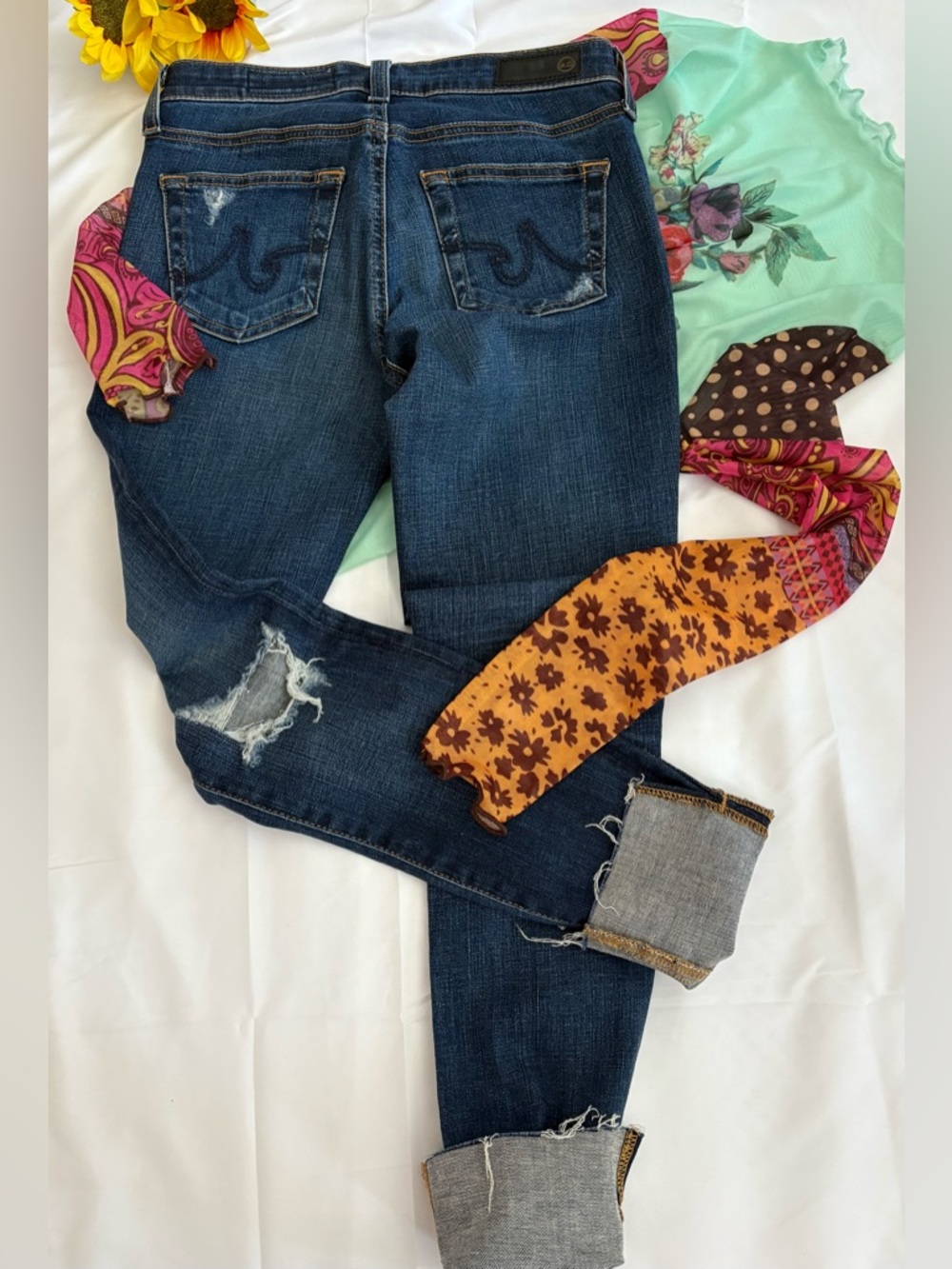 AG  Women’s 25R Super Skinny Distressed Raw Hem Street Style Made In 🇺🇸